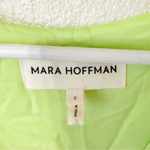 NWT Mara Hoffman Naliyah V-Neck Pullover Sheath Midi in Key Lime Green Size 6 - Picture 7 of 7